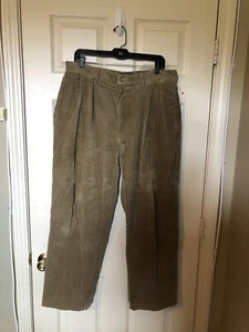 Polo Ralph Lauren Cords Pleated Pants Men’s 35x30 Tan Brown Prep Corduroy - Picture 1 of 10