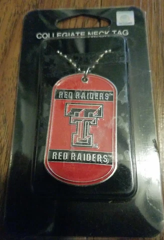 Official Licensed NCAA Necklace Dog Tag red raiders collegiate neck engravable Cover
