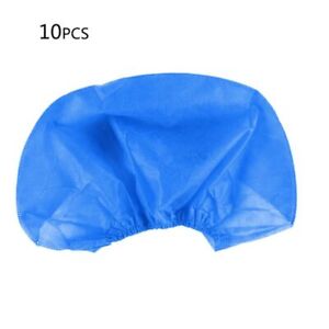 10Pcs Disposable Bouffant Cap Dust-Free Doctor Nurse Head Cover Blue