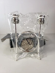 Vintage inspiriert silberfarben Schabbat Kerzenhalter Kerzenhalter Jerusalem NEU - Bild 1 von 9