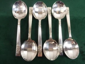 6 Nice Vintage Angora plate silver plated Shell Bowl Fruit Spoons - Picture 1 of 1
