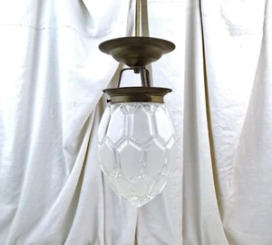 Antique French Art Deco Glass Pendant Ceiling Frosted Glass Light Shade - Picture 1 of 8