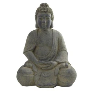 Statua da giardino Buddha 20" fatta a mano pietra grigia decorazione interno/esterno casa cortile - Foto 1 di 3