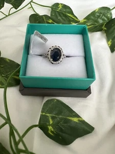 Sapphire Ring In 10k White Gold - Picture 1 of 3