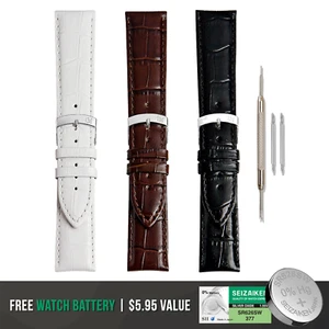 Morellato Extra Alligator Grain Calf Leather Watch Band + Bonus Battery - Picture 1 of 23
