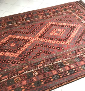 Alte Afghan Maimana Kelim Teppich Orientalisches Handgewebt Old Rug Carpet Tapis - Bild 1 von 17