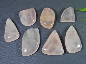 227Cts. Rose Quartz Crystal Fancy Cabochon Loose Gemstone 8Pcs Lot 20-30MM n965 - Picture 1 of 9