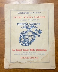 1921 USMC Marine Corps Celebration of Victory Harvard Stadium Booklet - Picture 1 of 8