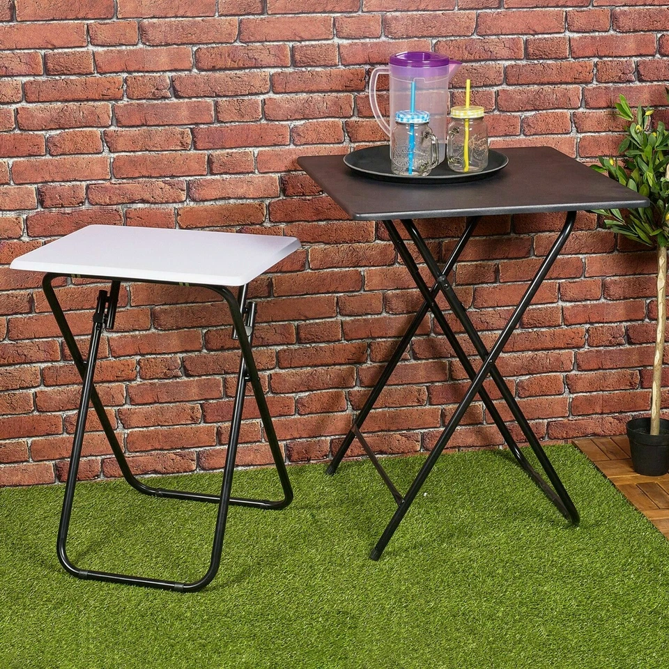 Metal Folding Patio Indoor Outdoor Side Table Furniture Coffee Drink Summer Legs