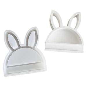 Rabbit Silicone Mold Bunny Silicone Candle Mould Semicircular Soap Mold - Picture 1 of 12