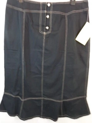 Denim & Co. Skirt Women's Plus 22W Black Denim Tulip Hem New With Tags - Image 1 of 4