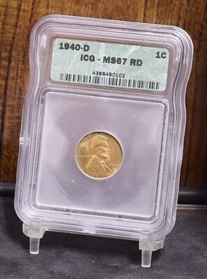 1940-D Lincoln Wheat Cent - ICG MS67 Rd (#59561-L ) - Image 1 of 4