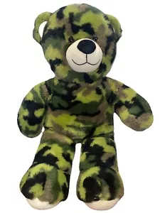 Vintage Build A Bear Camouflage Teddy Bear Green Camo Plush 16" 2010 - Picture 1 of 4