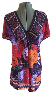 Rocha John Rocha Womens Multicolour Print Tunic Top 14 - Image 1 of 3