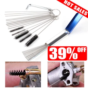 20 Needle 13 Wires Brush Carburetor Cleaning Kit Carb Dirt Jet Cleaner Tools Set - Picture 1 of 11