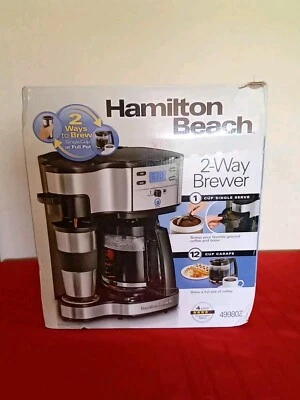 Drip Coffee Brewer, Hamilton Beach 2-Way, 12 Cup or 14 Oz Travel Size Single Cup - Image 1 of 4