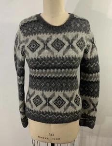 Vintage Sweater Fair Isle Wool Shaggy Small - Picture 1 of 9