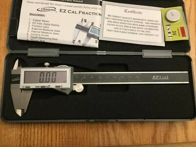 iGAGING IP54 Electronic Digital Caliper 0-6" Display Inch/Metric/Fraction Silver - Image 1 of 4