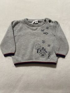 Janie Jack Holiday Gray Cotton Sweater Size 6-12 Months