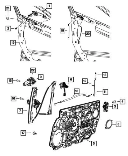 Motor regulador de ventana izquierdo genuino Mopar 2007-2014 Chrysler Sebring 68020567AA Foto 1 de 4