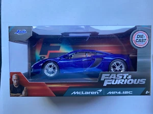 Jada FAST & FURIOUS *McLaren MP4.12C* METALLIC BLUE DIE CAST 1:32 Scale NEW! - Picture 1 of 3