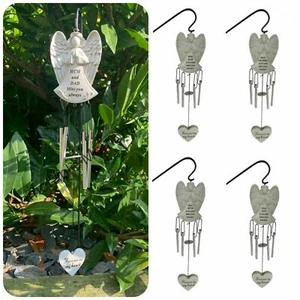 Angel Memorial Wind Chime + Hanging Crook Graveside Remembrance Tribute Plaque - Picture 1 of 20