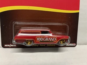 HOT WHEELS 1964 CHEVY NOVA DELIVERY NESTLE 100 GRAND REAL RIDERS - MOC - Picture 1 of 2
