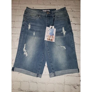 Neu mit Etikett YMI hoch geschnittene Bermuda Curvy Fit Jrs Größe 1 Jeansshorts - Bild 1 von 2