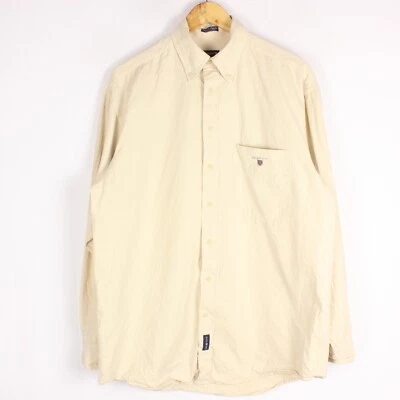 Camisa de popelina melocotón GANT para hombre talla M calce regular beige bolsillo algodón ma7666 Foto 1 de 4