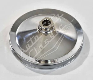 SMALL BLOCK SHORT WATER PUMP POWER STEERING PUMP PULLEY SINGLE GROOVE CHROME - Picture 1 of 5