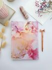Luxury Pink A5 Hardback Notebook / Pink Alcohol Ink / Office Stationery