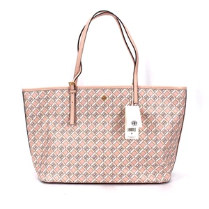Bolso de Mano Tory Burch Geo Logo NUEVO Cremallera Superior Polvo Rubor Rosa Bolso de Hombro Bolso de Mano - Imagen 1 de 8
