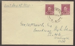 SCARCE 1938 Australia 1 1/2d Maroon KGV1 Vintage Private Made FDC - Picture 1 of 2