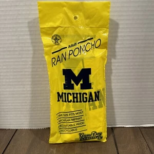 Regenponcho für Erwachsene mit verstellbarer Kapuze Lizenzprodukt Neu University of Michigan  - Bild 1 von 4