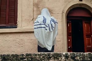 Tallit Gebetstuch Talit für Männer Acryl koscher in silber blau Bar Mizwa - Bild 1 von 19