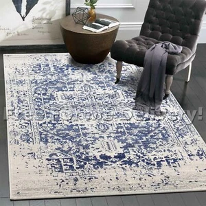 SULIS MEDALLION IVORY BLUE TRADITIONAL FLOOR RUG (M) 160x230cm **FREE DELIVERY** - Picture 1 of 4