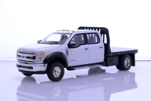 2020 Ford F-450 Dually Flatbed Pickup Truck 1:64 Scale Diecast Model F350 White - Picture 1 of 8