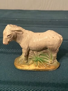 VTG MID CENTURY CHRISTMAS MANGER NATIVITY CHALKWARE CHALK DONKEY FIGURINE 2.5” - Picture 1 of 4
