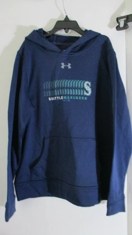 UNDER ARMOUR~Blue COLDGEAR SEATTLE MARINERS HOODIE SWEATSHIRT~Youth XL Cover