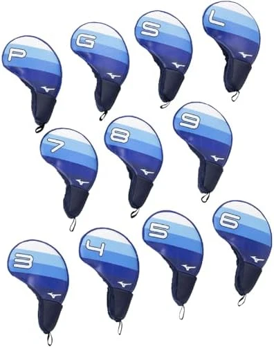 MIZUNO Tour Golf Iron Headcovers Set of 11 - White × Blue 5LGH2514 2025 Edition