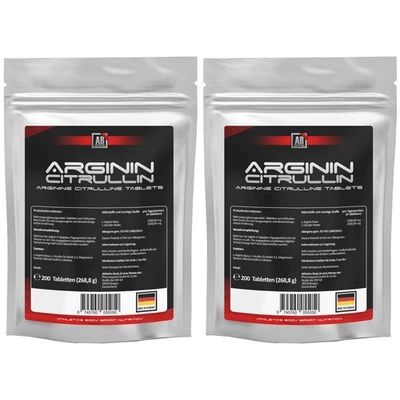 ATHLETICS BODY ARGININ + CITRULLIN - 400 Tabletten a 1100mg Hochdosiert Mega-Pump no Kapseln