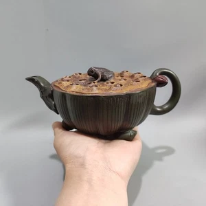 Chinese Yixing Zisha Clay Handmade Exquisite Frog Lotus Seed Teapots 7626 - Picture 1 of 9