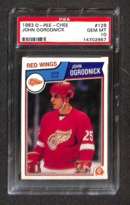 1983 O-Pee-Chee #128 JOHN OGRODNICK PSA 10 GEM-MT 14702967  - Image 1 of 3