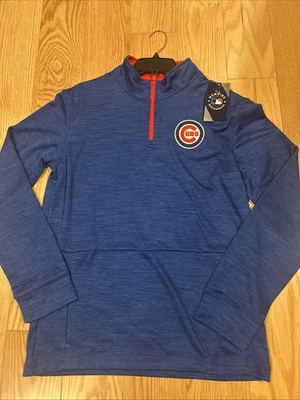 Majestic MLB Chicago Cubs Quarter-Zip Pullover Top Royal Sz M Men’s NWT Baseball - Image 1 of 4