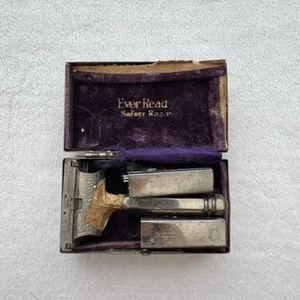 Vintage Ever-Ready Safety Razor Set Original Case & Accessories Shaving Kit - Picture 1 of 9
