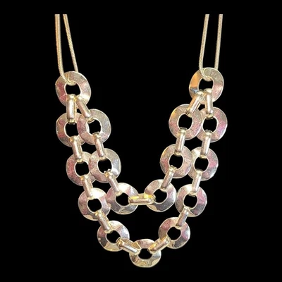 娜塔莎金色厚双链声明项链 20 英寸 - 24 — 第 1/4 张图片