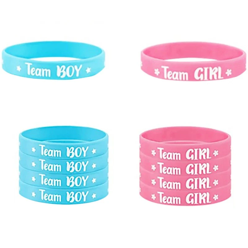 Gender Reveal Baby Shower Party Games Team Boy or Girl 10 Bracelets Vote Favours - Image 1 of 1