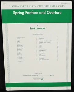 Spring Fanfare and Overture Sheet Music Score Book Highland Etling Concert - Picture 1 of 7