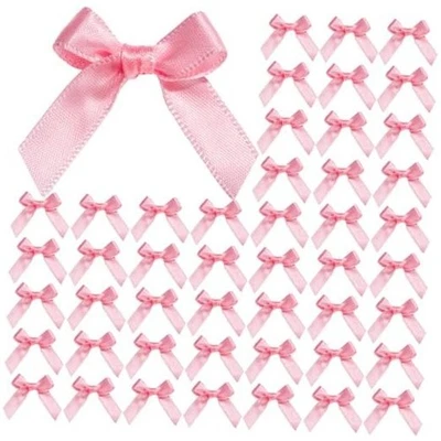  Mini lazos - 50 piezas, cintas de tela satinada para manualidades, pequeños lazos para rosa Foto 1 de 4