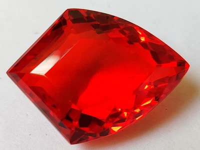 Large Mexican Fire Opal 96.8 Ct. Red Orange Fancy Cut Loose Gemstone @Best Price - Image 1 of 4